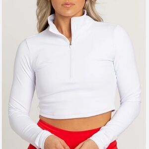 90 Degree By Reflex White Long Sleeve Crop Top